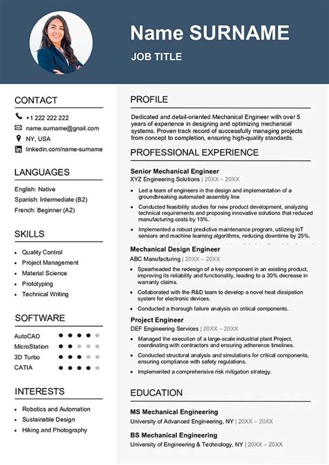 10 Engineer Resume Templates In Word For Free