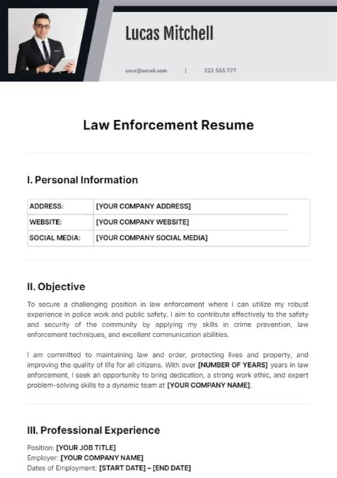 10 Essential Elements Of A Law Enforcement Resume Template