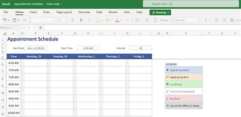 10 Essential Tips For Creating An Appointment Schedule Template In Excel