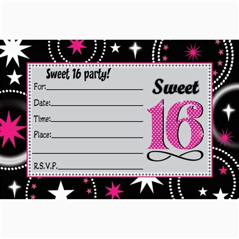 10 Free 16th Birthday Invitation Templates