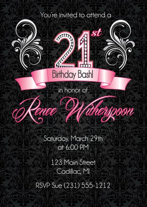 10 Free 21st Birthday Invitation Templates