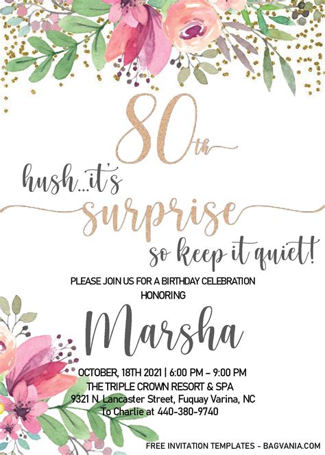 10 Free 80th Birthday Invitation Templates To Wow Guests