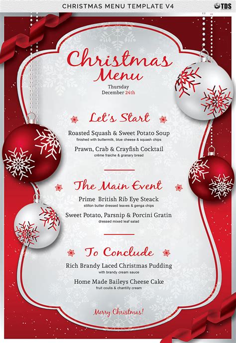 10 Free Christmas Menu Templates For Microsoft Word