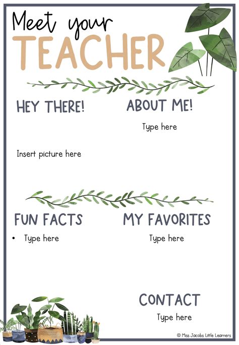 10 Free Meet The Teacher Templates