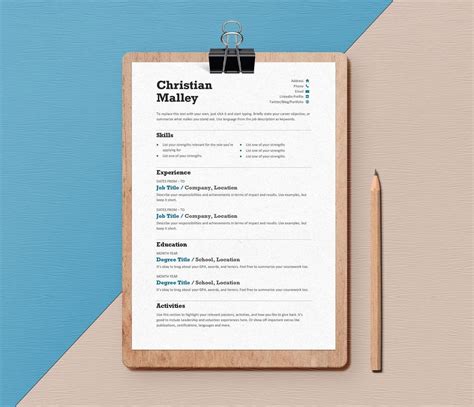 10 Free Minimalist Resume Templates For Word Download