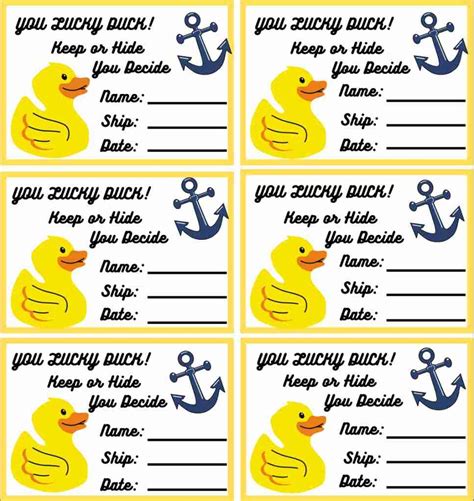 10 Free Tags Printable Cruising Ducks Templates