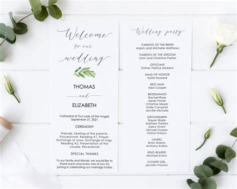 10 Free Wedding Program Templates On Google Docs