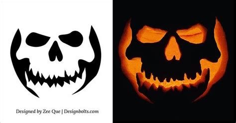 10 Spooky Skull Pumpkin Carving Templates To Try