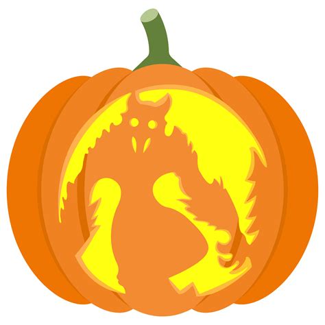 10 Spooky Wolf Pumpkin Carving Templates