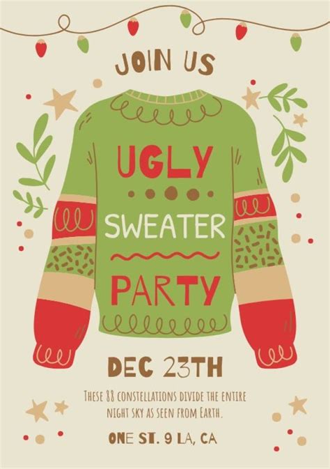 10 Ugly Sweater Party Invitation Templates To Try