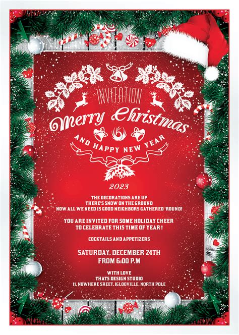 20 Free Printable Christmas Invitation Templates