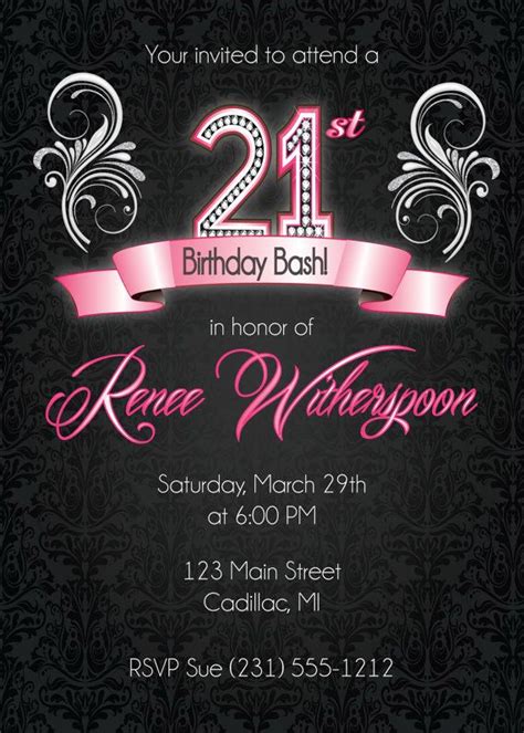 21 Free Templates For 21st Birthday Invites