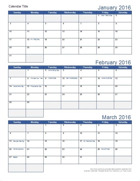 3 Month Calendar Template Word Download Free