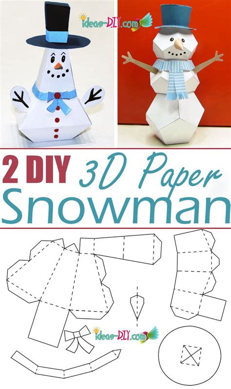 3d Paper Snowman Template: 5 Easy Steps To Create