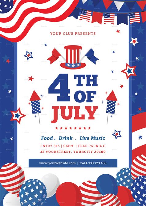 4th Of July Flyer Templates Design Ideas