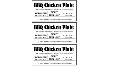 5 Bbq Plate Sale Ticket Templates For Fundraisers