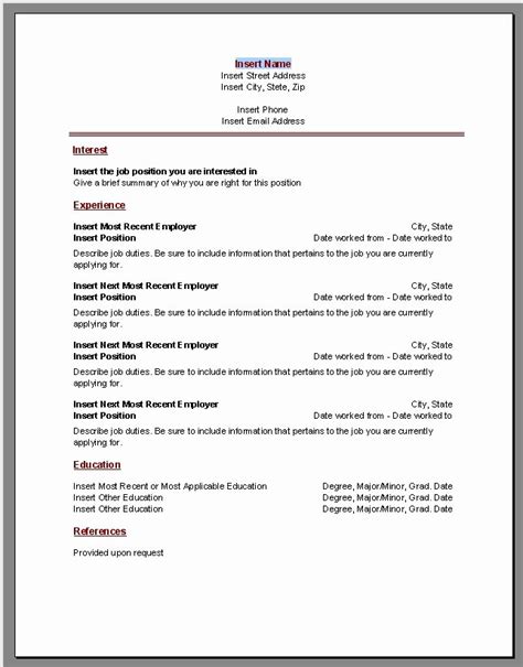 5 Best Resume Templates For Word 2007