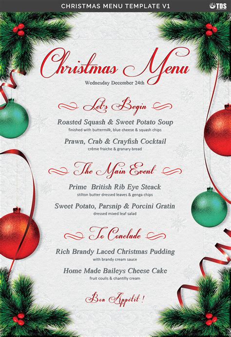 5 Christmas Menu Templates In Microsoft Word