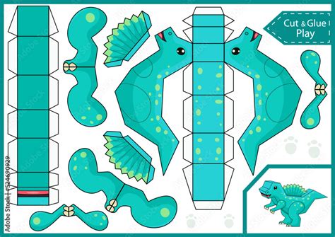 5 Cute 3d Paper Dinosaur Templates