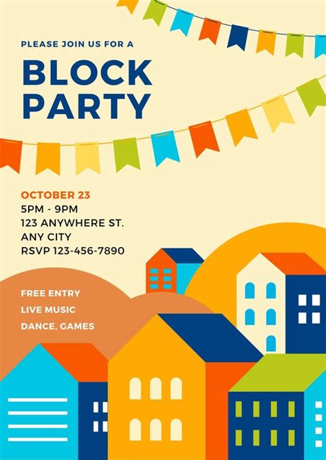 5 Easy Block Party Template Flyer Ideas