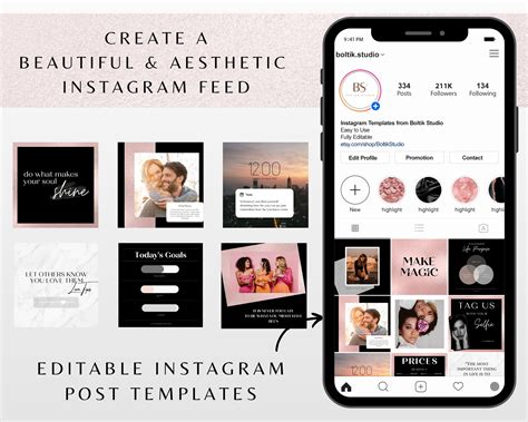 5 Editable Fake Instagram Post Templates