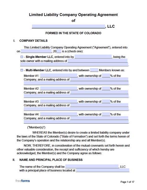 5 Essential Components Of A Colorado Llc Operating Agreement