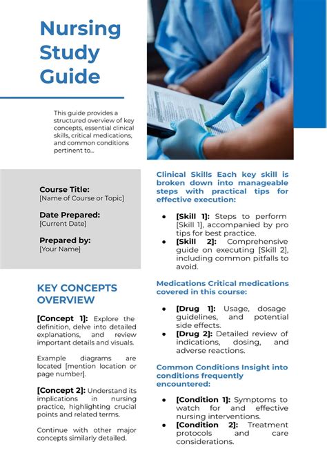 5 Essential Components Of A Nursing Study Guide Template