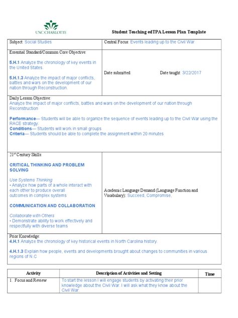 5 Essential Edtpa Lesson Plan Templates