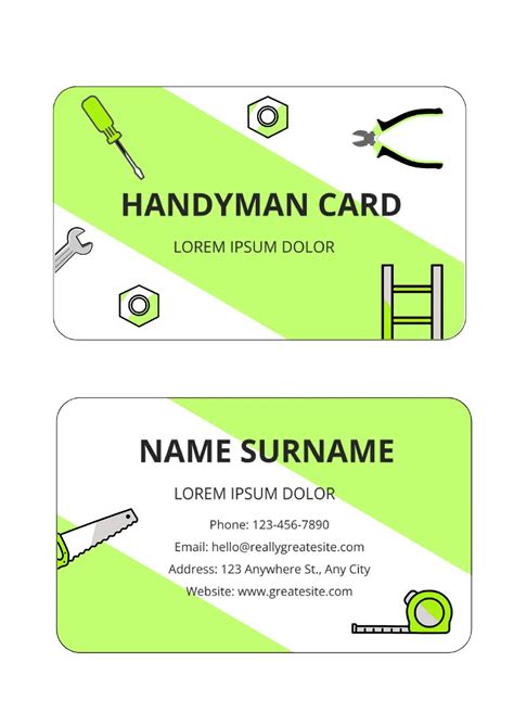 5 Essential Elements For Handyman Business Card Template