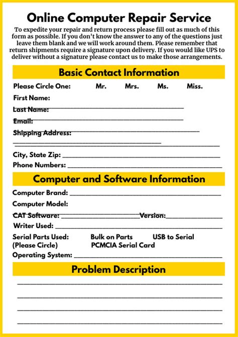 5 Essential Items To Include In Computer Repair Intake Form