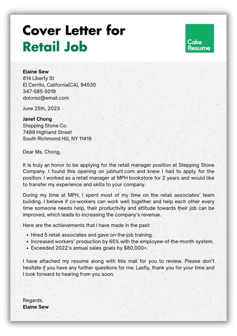 5 Essential Retail Cover Letter Templates