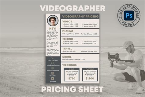 5 Essential Tips For A Videographer Price Sheet Template