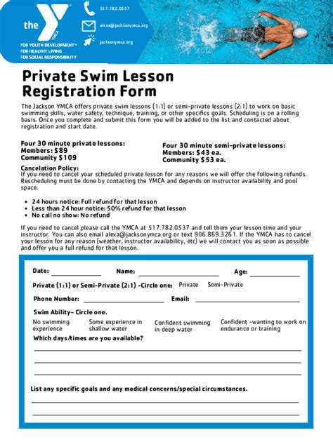 5 Essential Tips For Swim Lesson Registration Forms