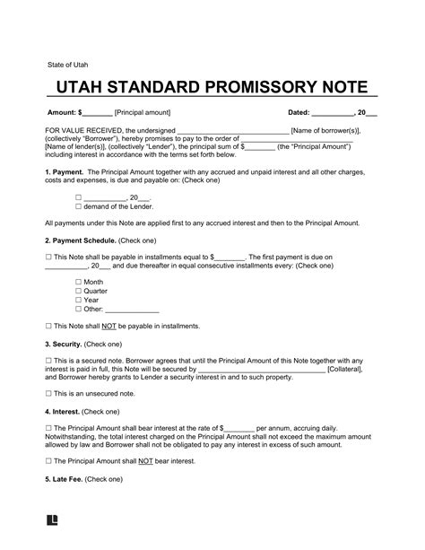 5 Essentials For A Utah Promissory Note Template