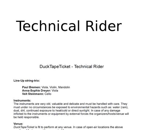 5 Essentials Of A Sample Tech Rider