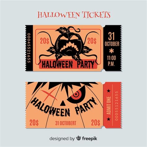 5 Free Blank Halloween Ticket Templates