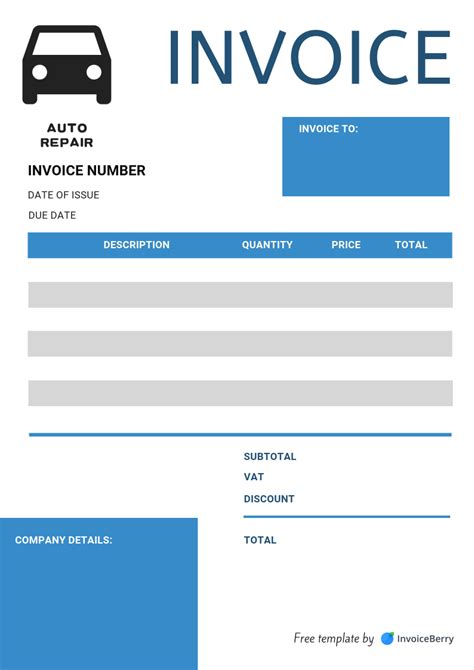 5 Free Car Repair Invoice Templates To Download