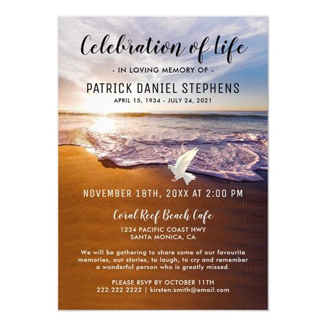 5 Free Celebration Of Life Invitation Templates