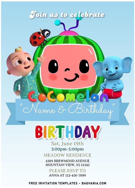 5 Free Cocomelon Birthday Card Templates