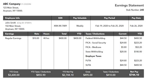 5 Free Contractor Pay Stub Templates