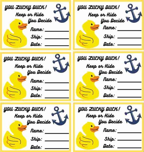 5 Free Cruise Duck Tags Templates