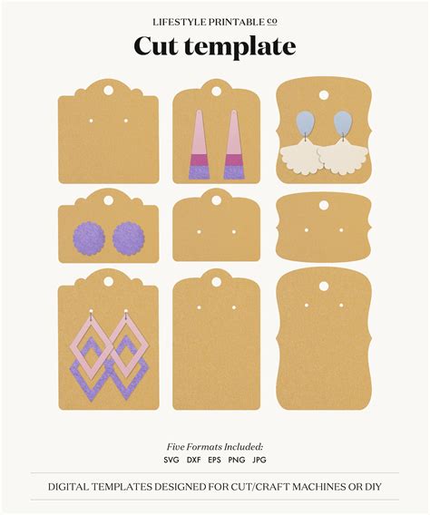 5 Free Earring Card Templates