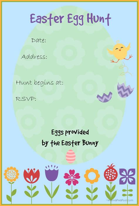 5 Free Easter Egg Hunt Invitation Templates