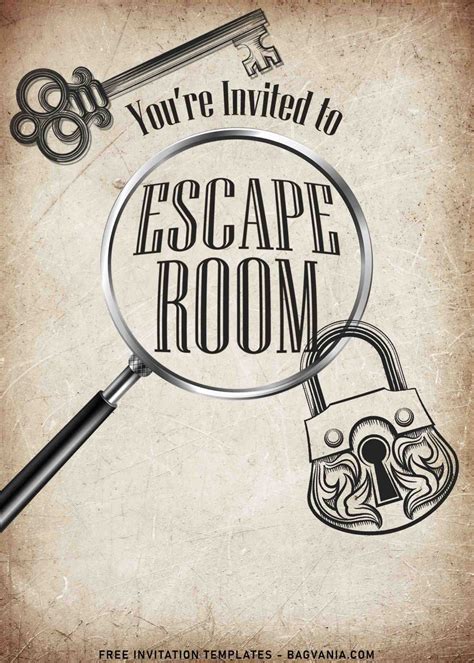 5 Free Escape Room Party Invitation Templates