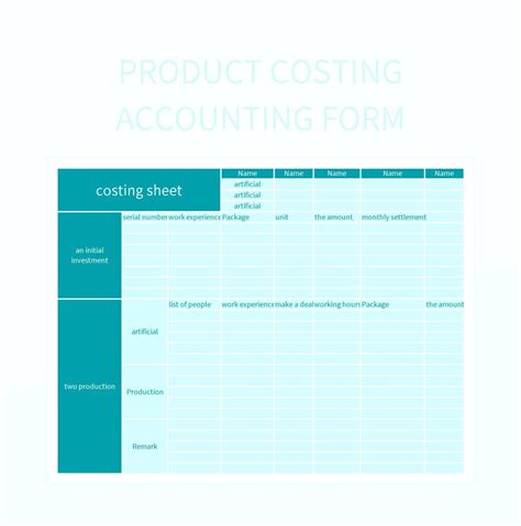 5 Free Excel Templates For Product Costing