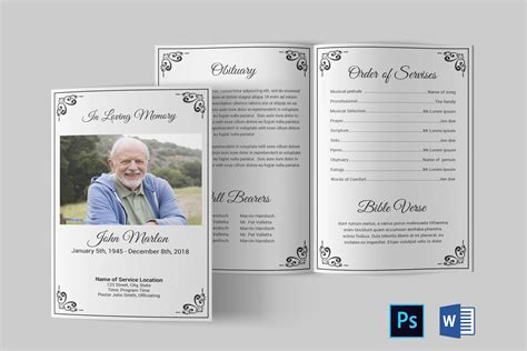 5 Free Funeral Program Templates For Word