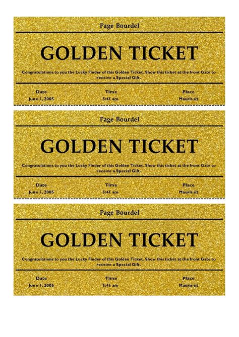 5 Free Golden Ticket Templates To Download Now