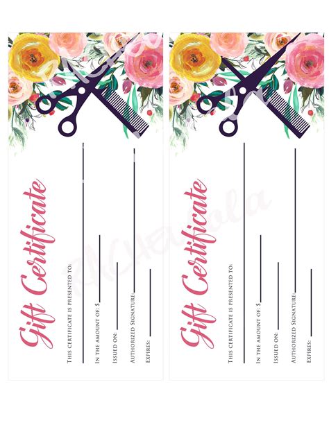 5 Free Hair Gift Certificate Templates