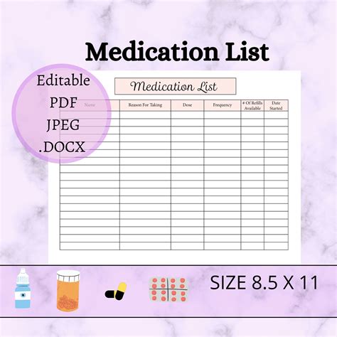 5 Free Medication Chart Templates You Can Use