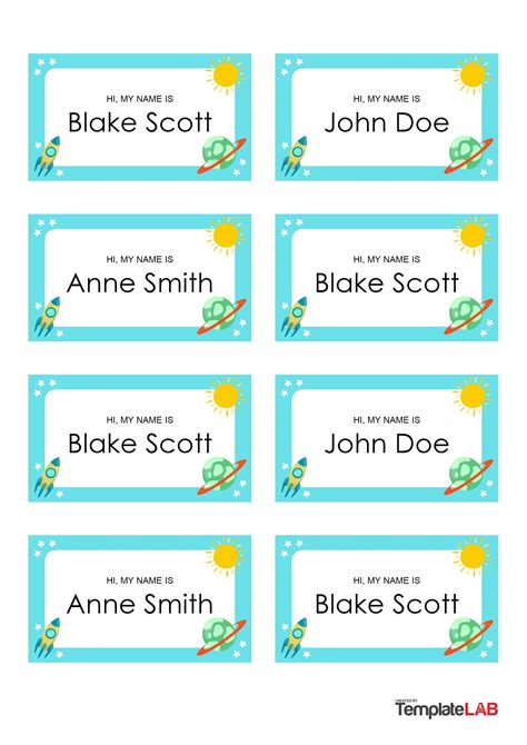 5 Free Name Tag Sticker Templates